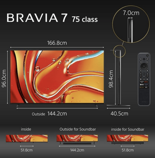 Sony 189 cm (75 inches) BRAVIA 7 4K Ultra HD AI Smart Mini LED Google TV K-75XR70 (Black) - Image 2